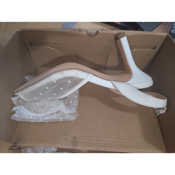 Womens Bow Cute Wedding Bridal Shoes Size 6 Bow Tie Heels Sandals Slingback - Picture 13 of 13
